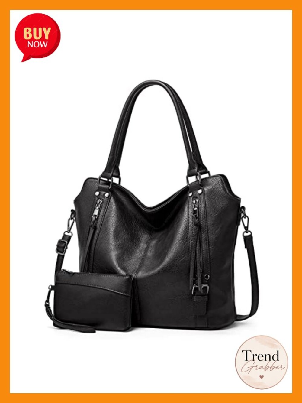 Faux Leather Hobo Shoulder Bag Crossbody Purse with Guitar Strap